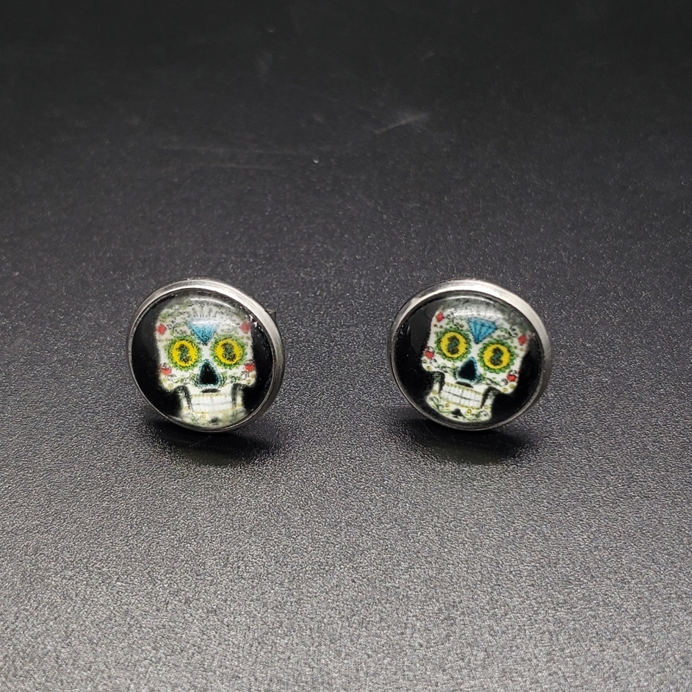 Sugar Skull $ Eyes Stud Earrings